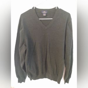 Brooks Brothers Merino wool dress sweater mens size large hunter green